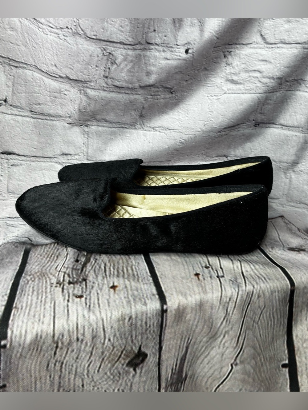 Birdies Minimalist Old Western Money Gothic Romance Black Smoking Slippers Sz 8